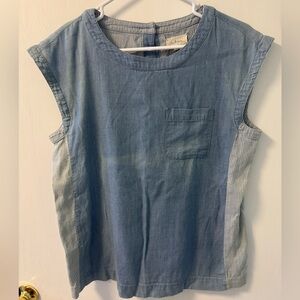 Lou & Grey Blue Denim Sleeveless Tank Top